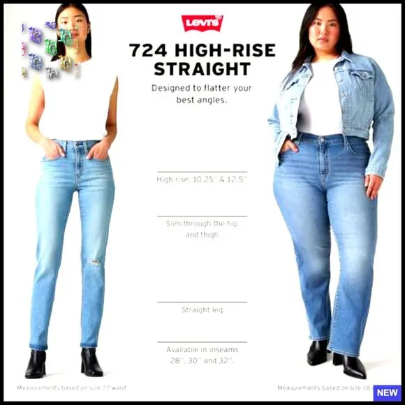 High Rise Straight Jeans Classic Fit Sculpting Comfort Stretch Denim - Picture 5 of 5